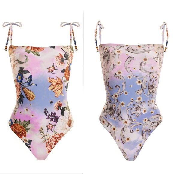 Agua Bendita Kailan Numen Floral Reversible One-Piece Swimsuit,  XL Runs small - Picture 1 of 17